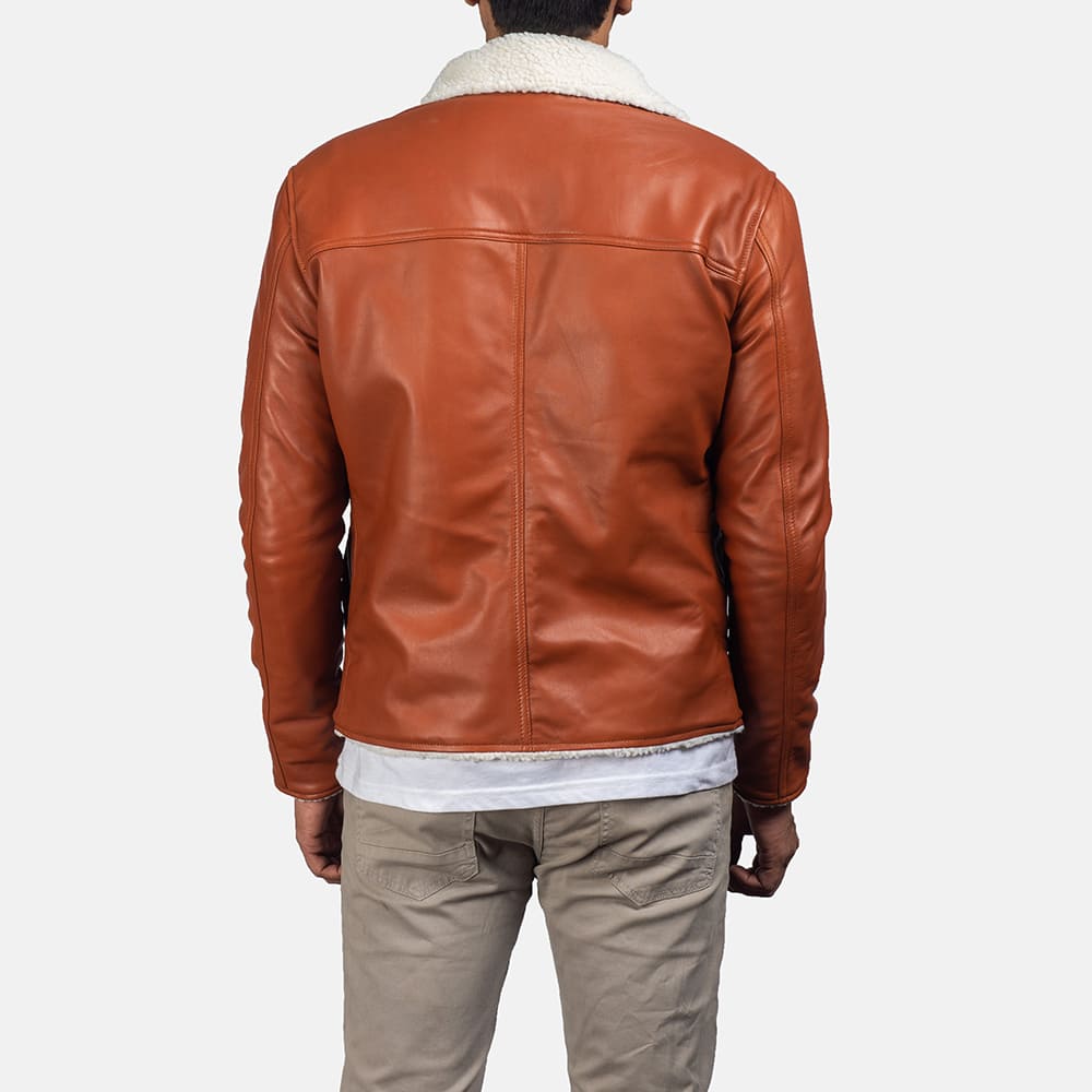 Dane Men's Tan Shearling Leather Jacket