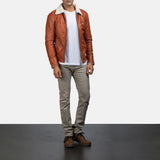 Dane Men's Tan Shearling Leather Jacket