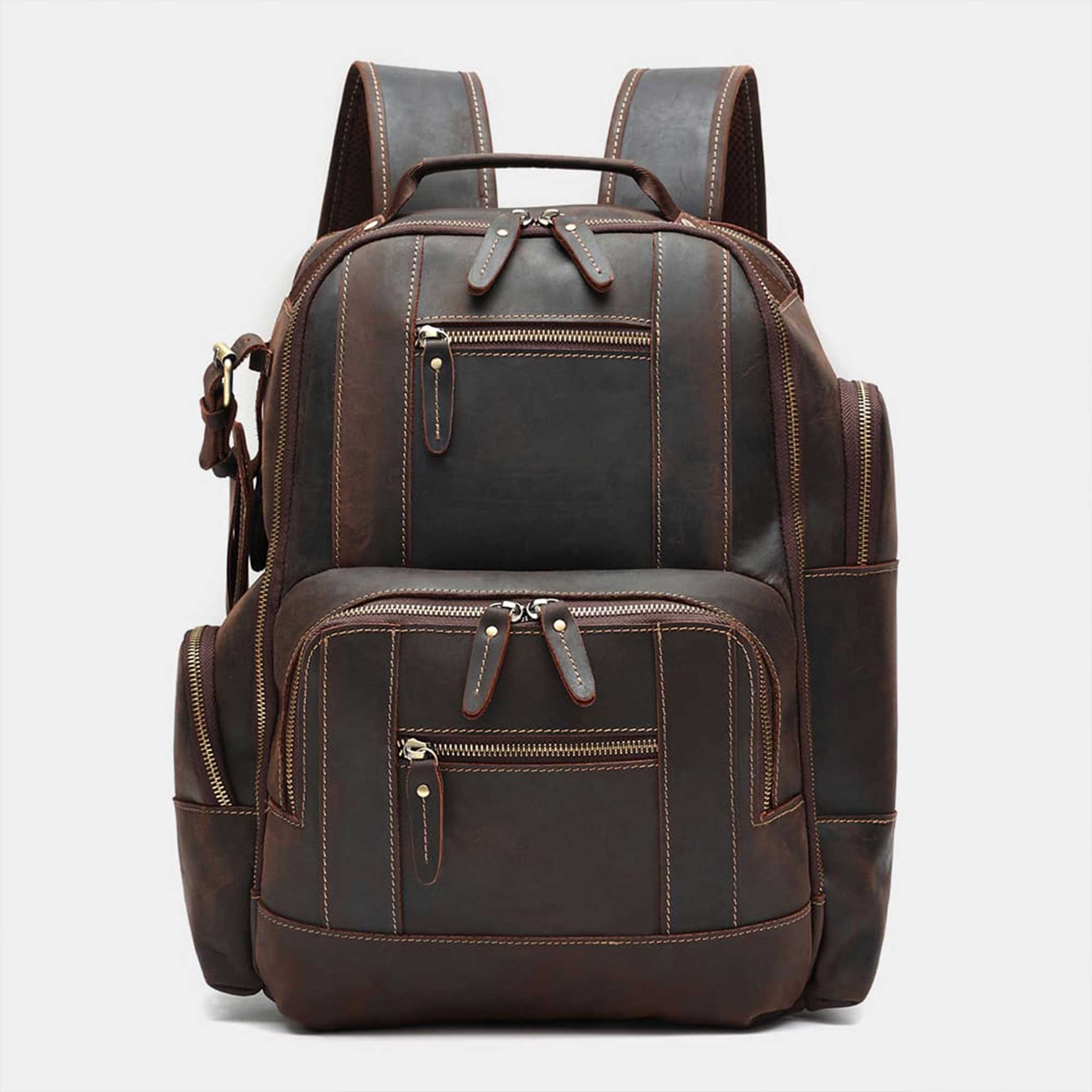 leather laptop backpack