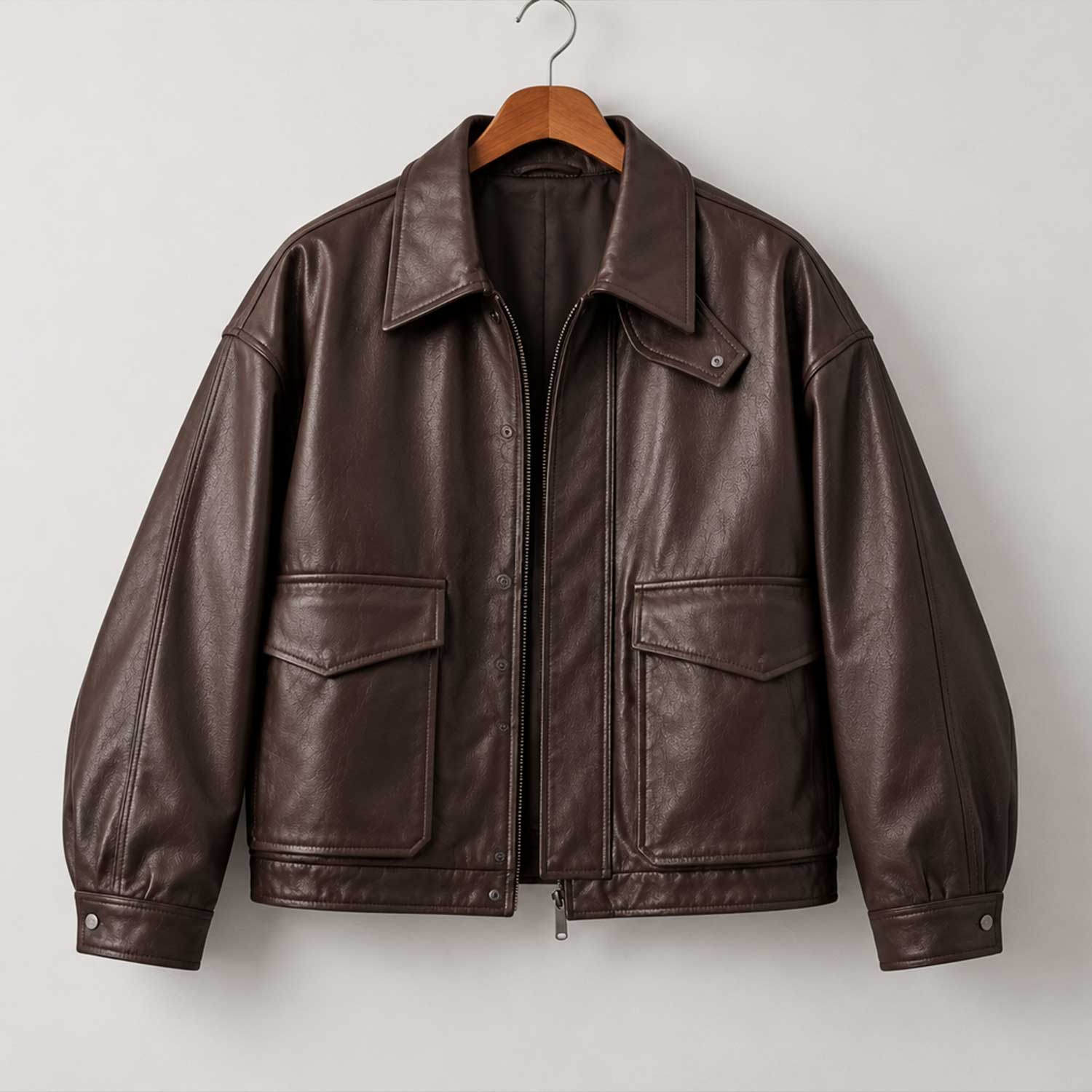 mens leather
leather blouson
sheepskin jacket
brown leather
boxy jacket
mens blouson
relaxed jacket
brown jacket
minimalist jacket
leather jacket
mens outerwear
streetwear jacket
genuine leather