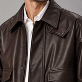 mens leather
leather blouson
sheepskin jacket
brown leather
boxy jacket
mens blouson
relaxed jacket
brown jacket
minimalist jacket
leather jacket
mens outerwear
streetwear jacket
genuine leather