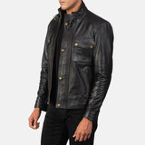 Darren Men's Black Leather Biker Jacket