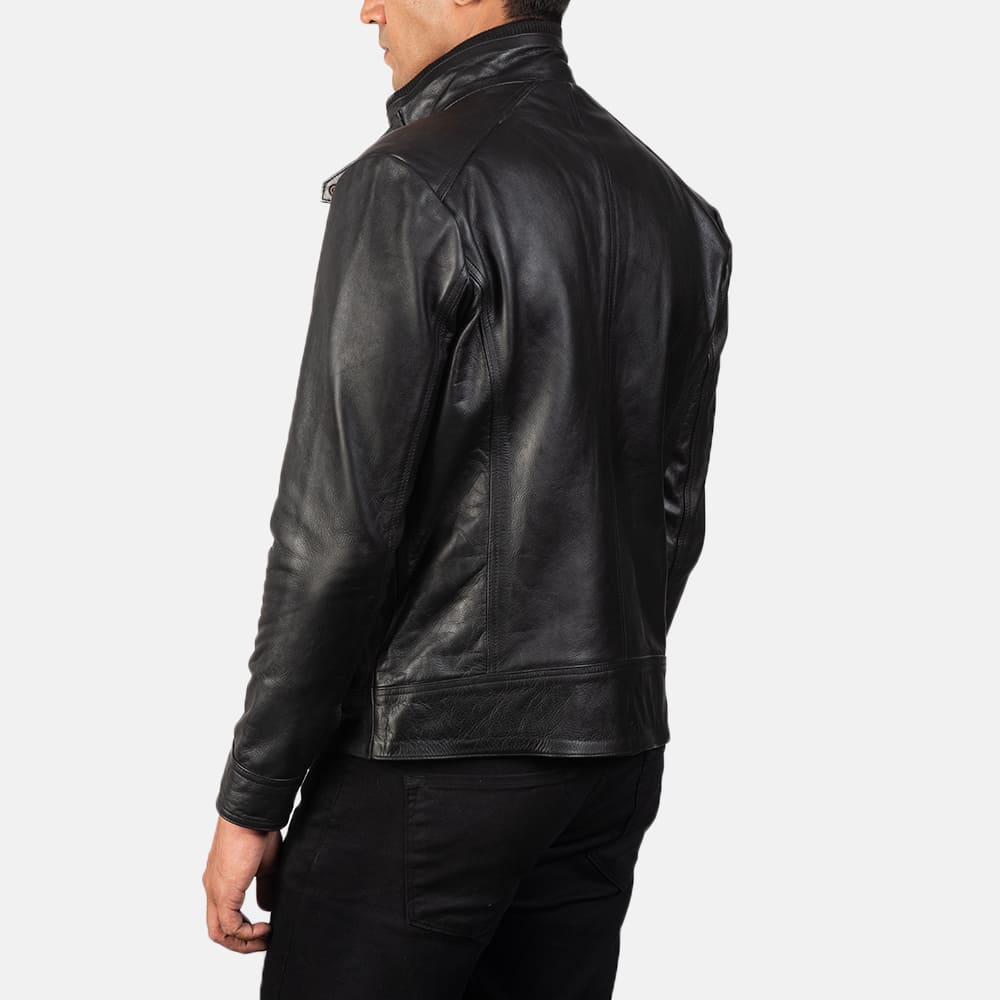Darren Men's Black Leather Biker Jacket