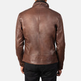 Darren Men's Brown Leather Biker Jacket