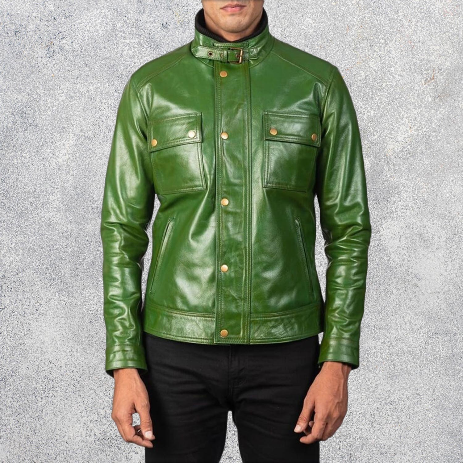 Darren-Mens-Distressed-Green-Leather-Biker-Jacket