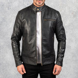 Dean Black Leather Biker Jacket