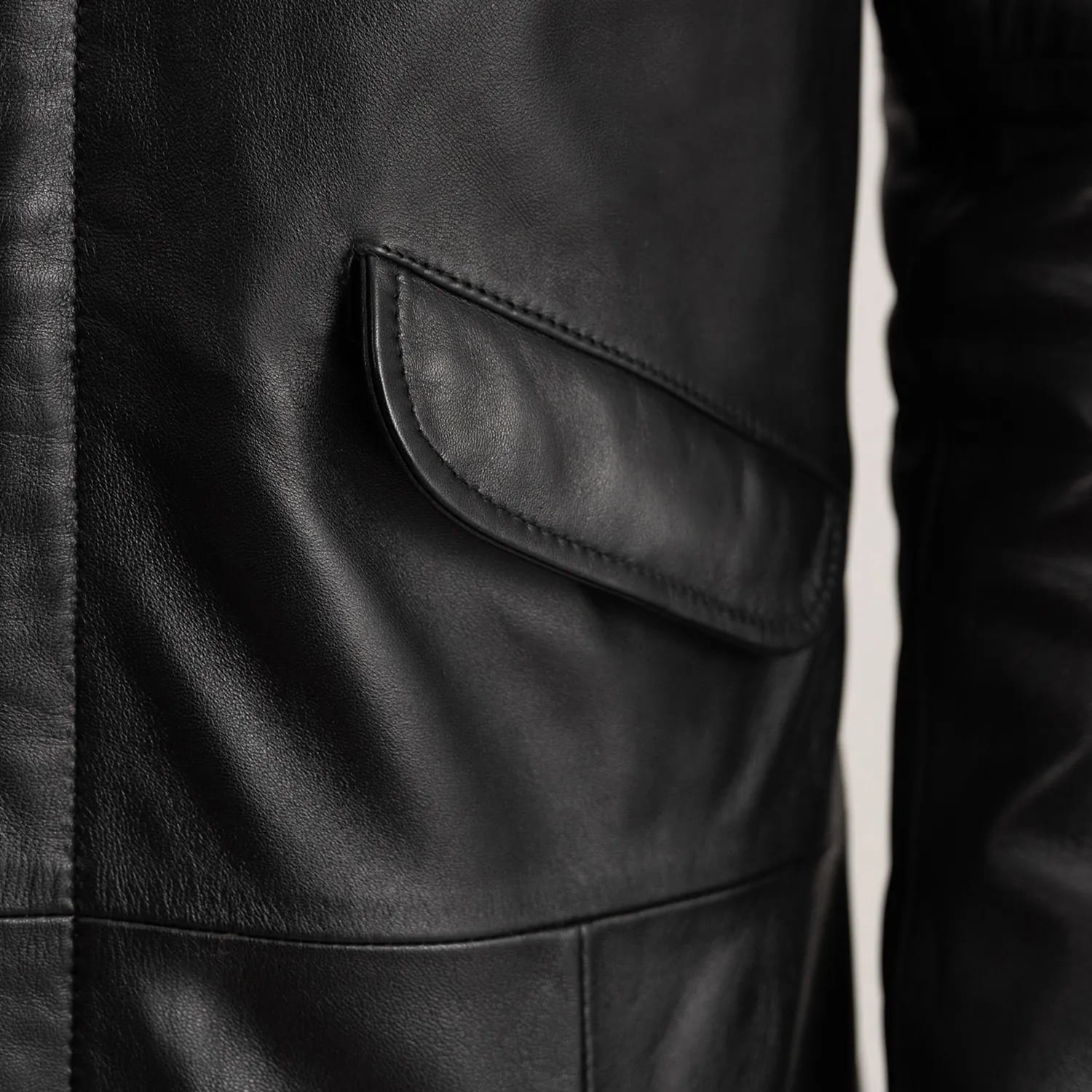 Ronan Black Leather Parka for Men