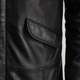 Ronan Black Leather Parka for Men
