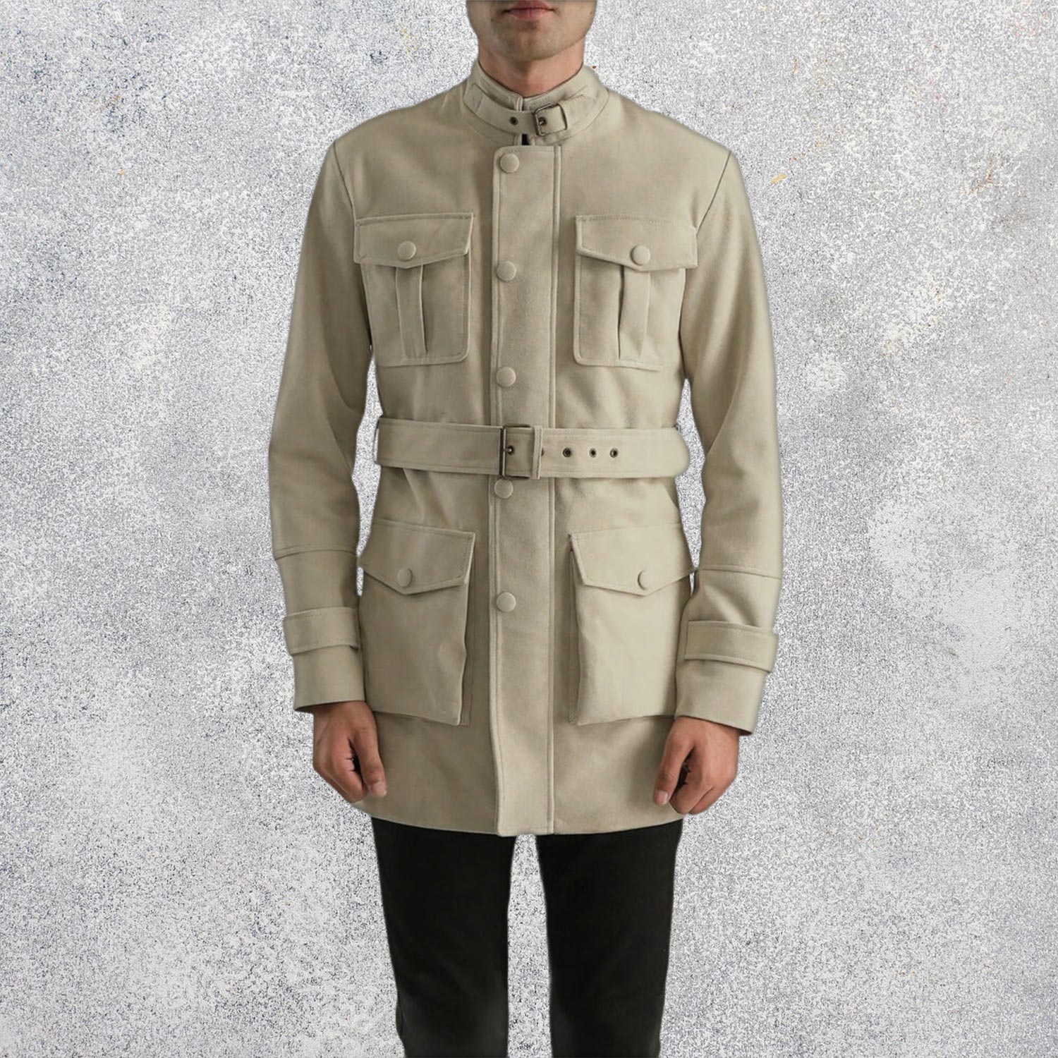 Dorian Off-White Suede Jacket