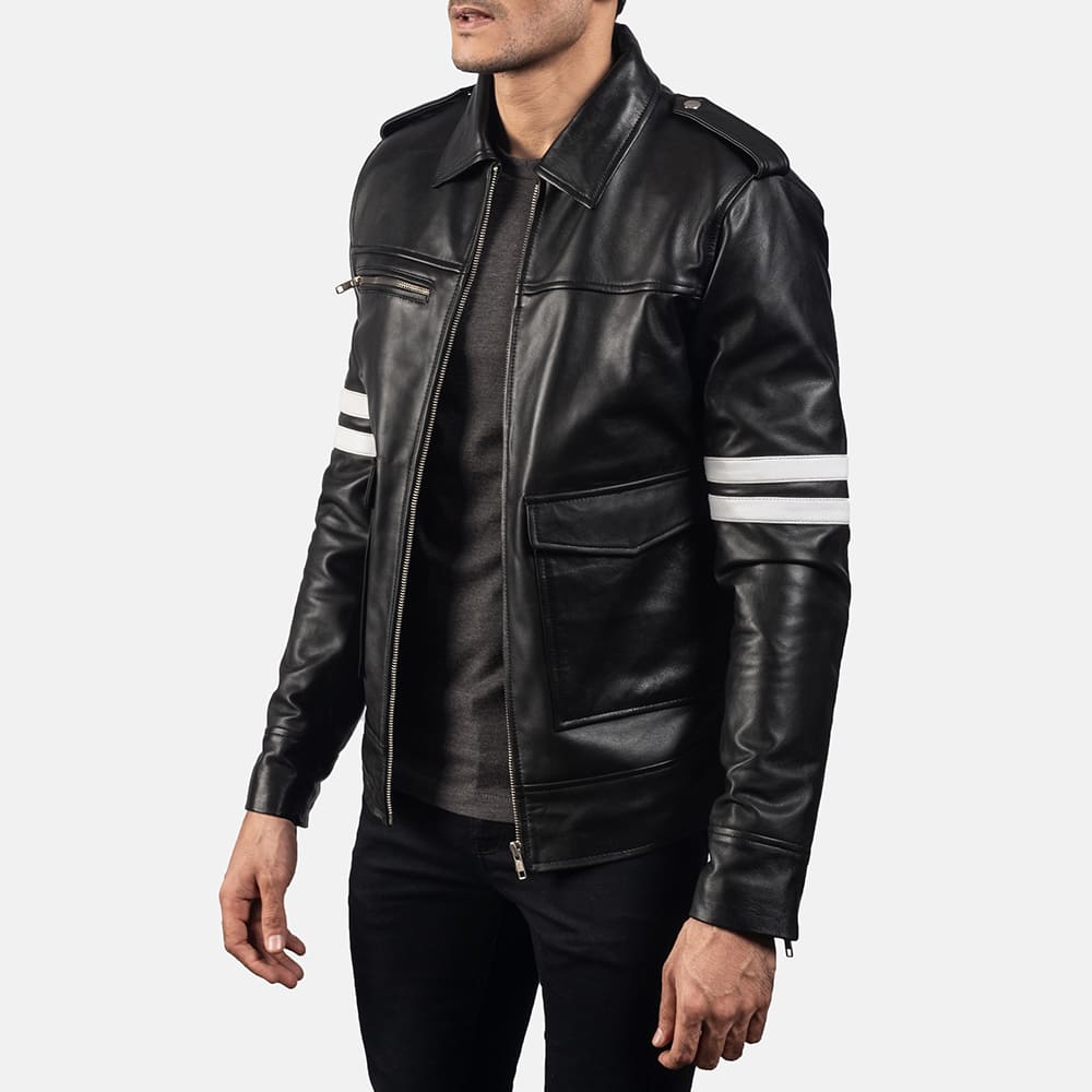 Drayden Black Leather Jacket