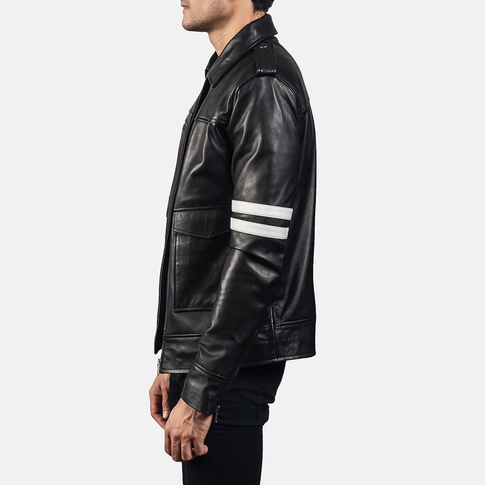 Drayden Black Leather Jacket