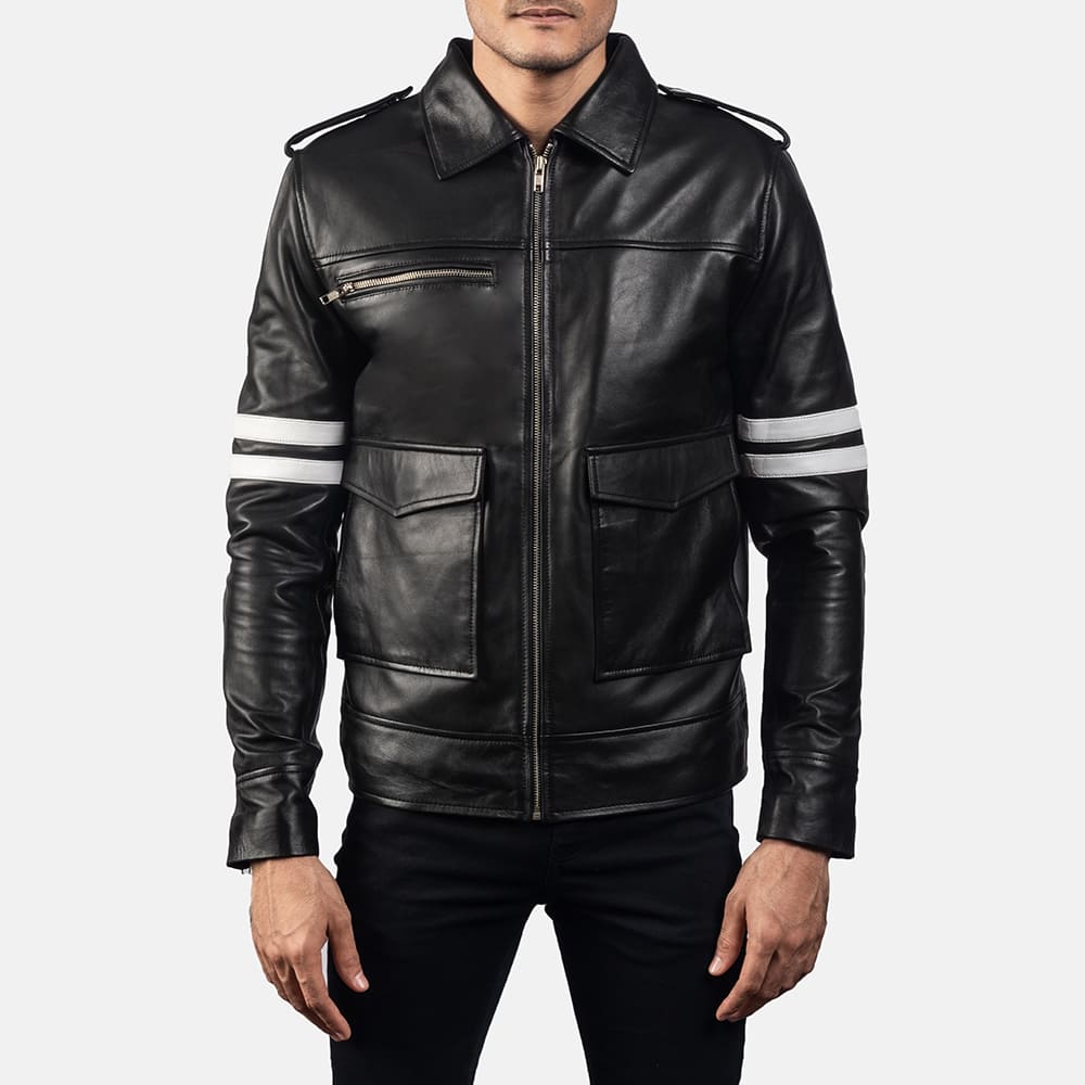 Drayden Black Leather Jacket