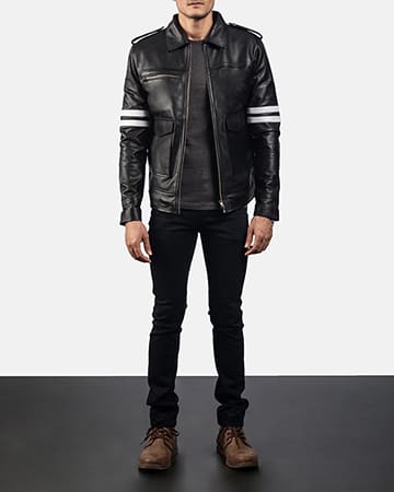 Drayden Black Leather Jacket