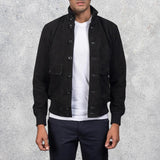 Easton Black Suede Bomber Jacket