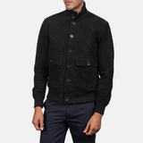 Easton Black Suede Bomber Jacket