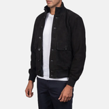 Easton Black Suede Bomber Jacket