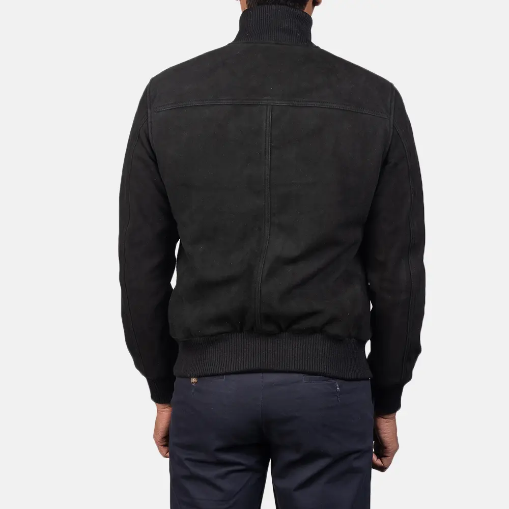 Easton Black Suede Bomber Jacket