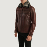 Evan Hart Fur Brown Sheepskin Leather Jacket