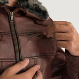 Evan Hart Fur Brown Sheepskin Leather Jacket