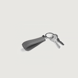 Everett Grey Leather Keychain