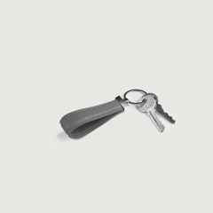 Everett Grey Leather Keychain