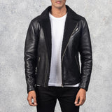 Everett Shearling Black Men's Sheepskin Leather Jacket