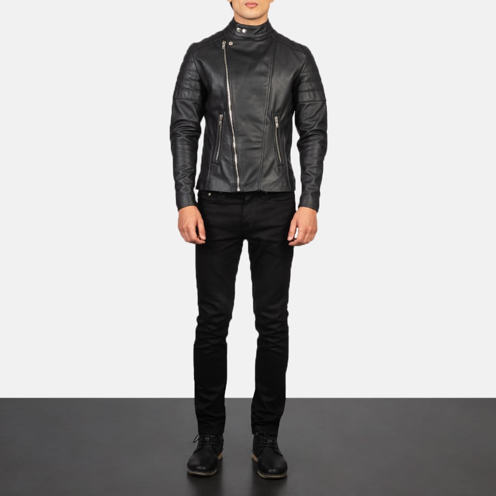 Axel Noir Men's Leather Biker Jacket