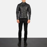 Axel Noir Men's Leather Biker Jacket
