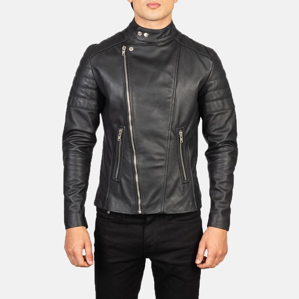 Axel Noir Men's Leather Biker Jacket