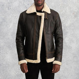 Falcon-B-3-Brown-Cream-Sheepskin-Leather-Bomber-Jacket-for-Men