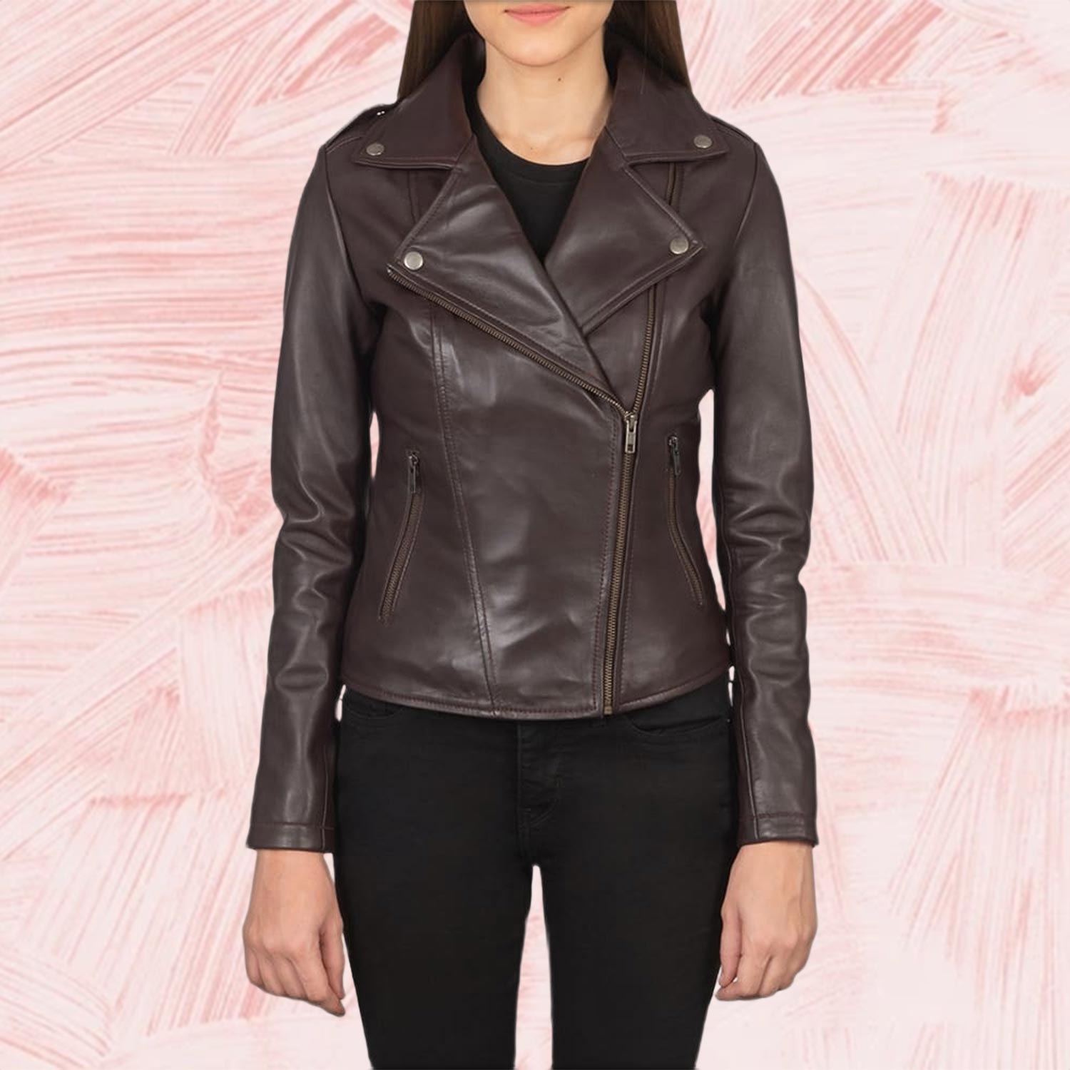 Flashback Maroon Leather Biker Jacket