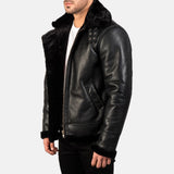 Barrow B-3 Black Leather Bomber Jacket