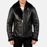 Barrow B-3 Black Leather Bomber Jacket