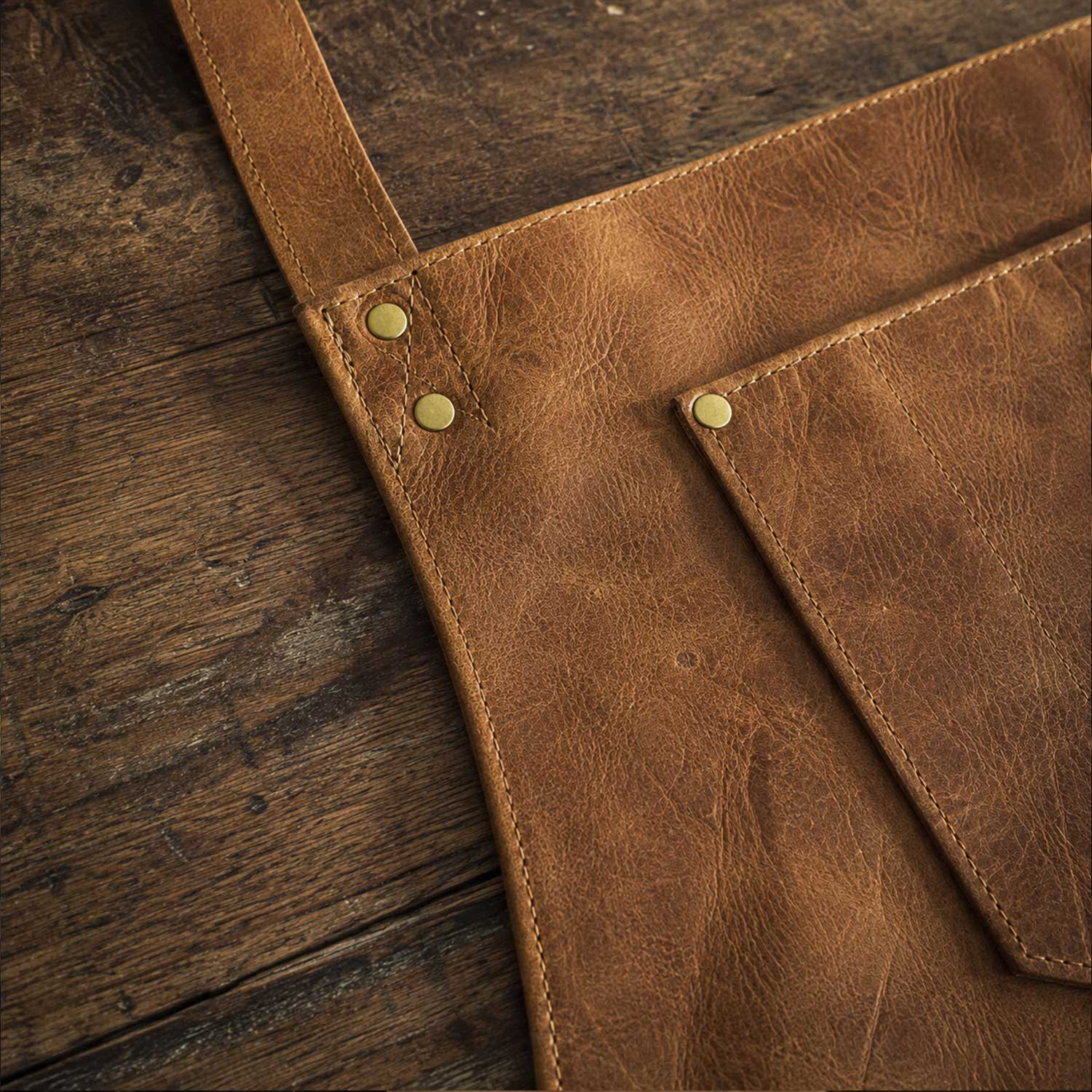Full Grain Cow Leather Neck Strap Apron