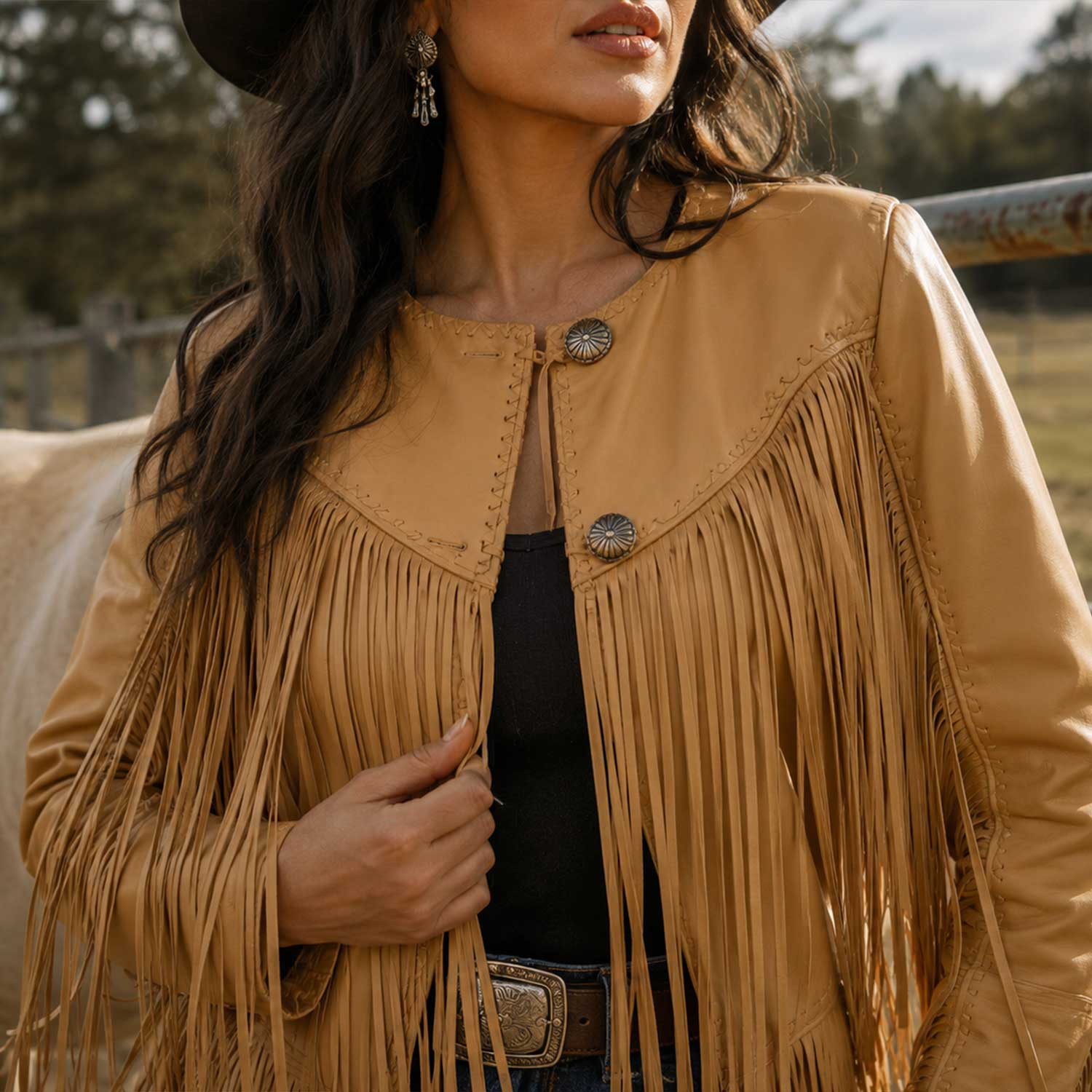 fringe leather coat
leather duster
western jacket
cowgirl coat
sheep leather
fringe jacket
western fashion
boho leather
ranch style
country outfit
gift for her
long leather coat
luxury jacket