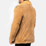 Claymore Men's Beige Suede Leather Coat