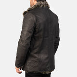 Ravenridge Men's Distressed Black Leather Coat