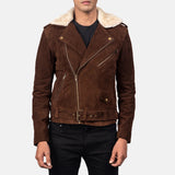 Havenridge Men's Mocha Suede Biker Jacket