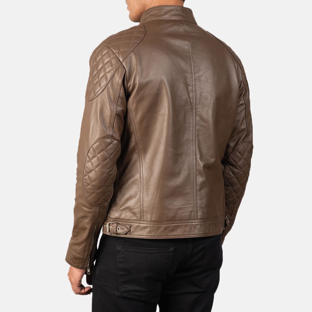 Gatsby Men's Mocha Leather Biker Jacket
