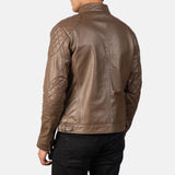 Gatsby Men's Mocha Leather Biker Jacket