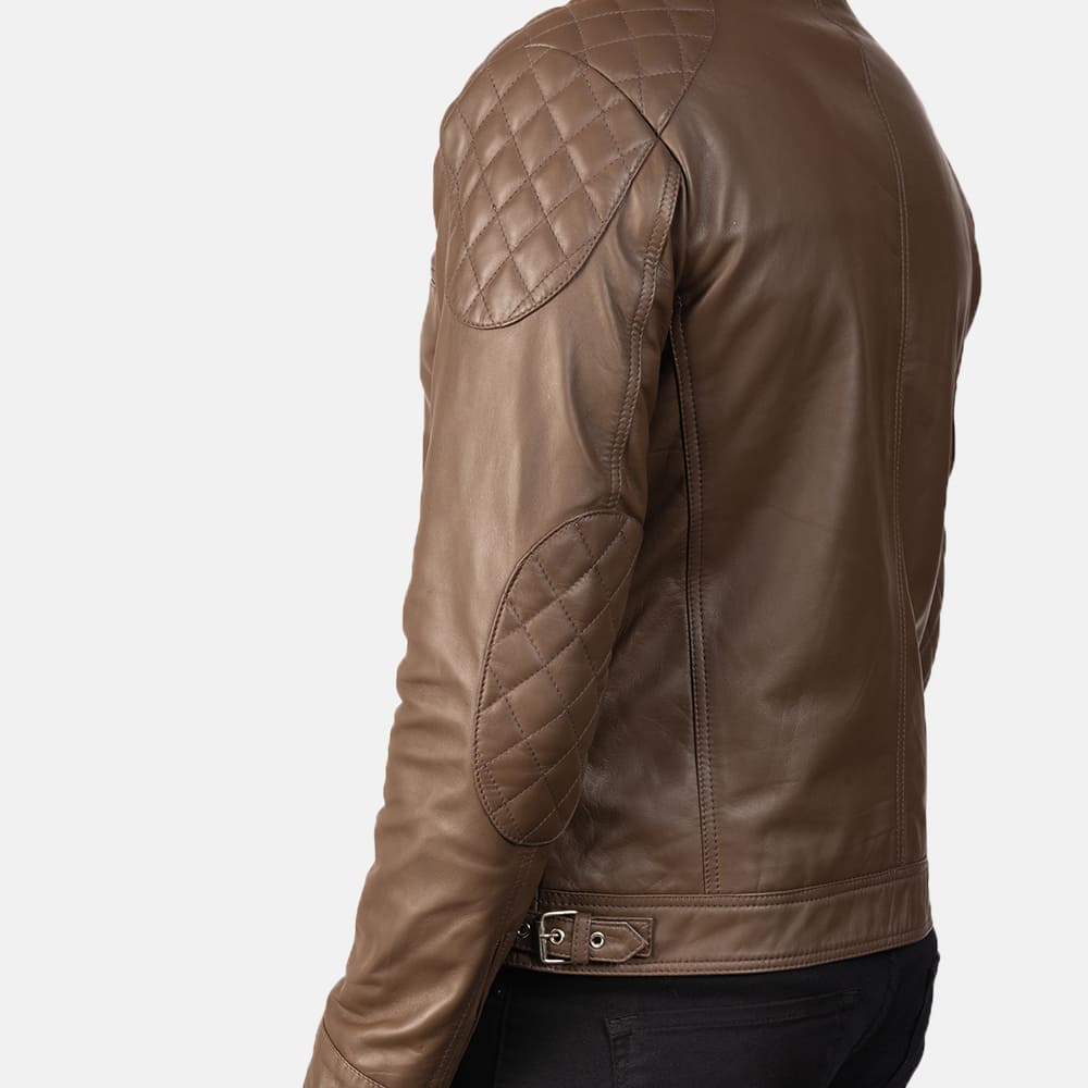 Gatsby Men's Mocha Leather Biker Jacket