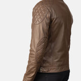Gatsby Men's Mocha Leather Biker Jacket