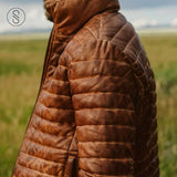 SaltCo Light Brown Leather Down Jacket