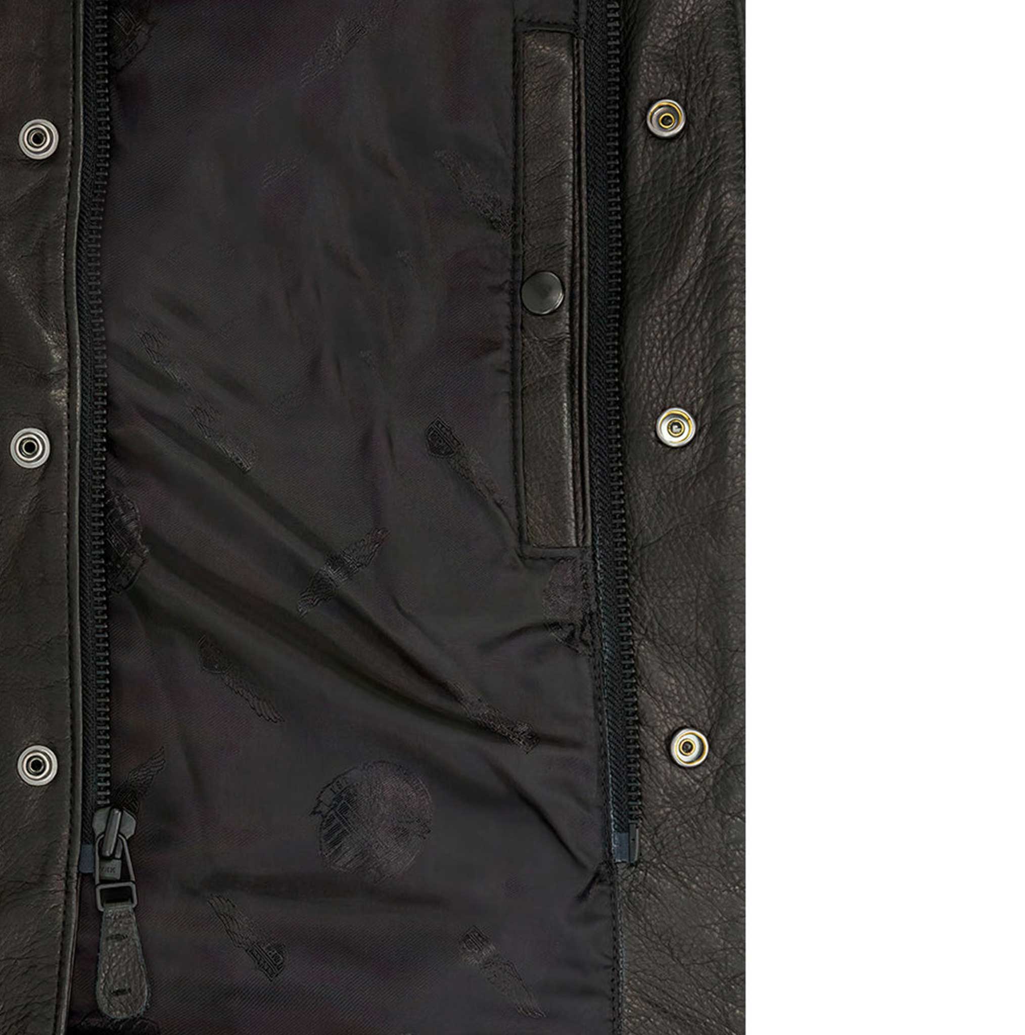 Black Calfskin Leather Moto Vest