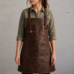 Handcrafted Classic Leather Apron | Genuine Full-Grain Cow Leather