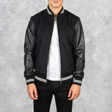 Harrison Men's Black Hybrid Varsity Jacket