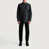 Haven Noir Men's Matte Black Leather Shirt