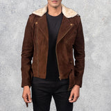 Havenridge Men's Mocha Suede Biker Jacket