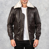 Hawken-G-1-Brown-Mens-Sheepskin-Leather-Bomber-Jacket