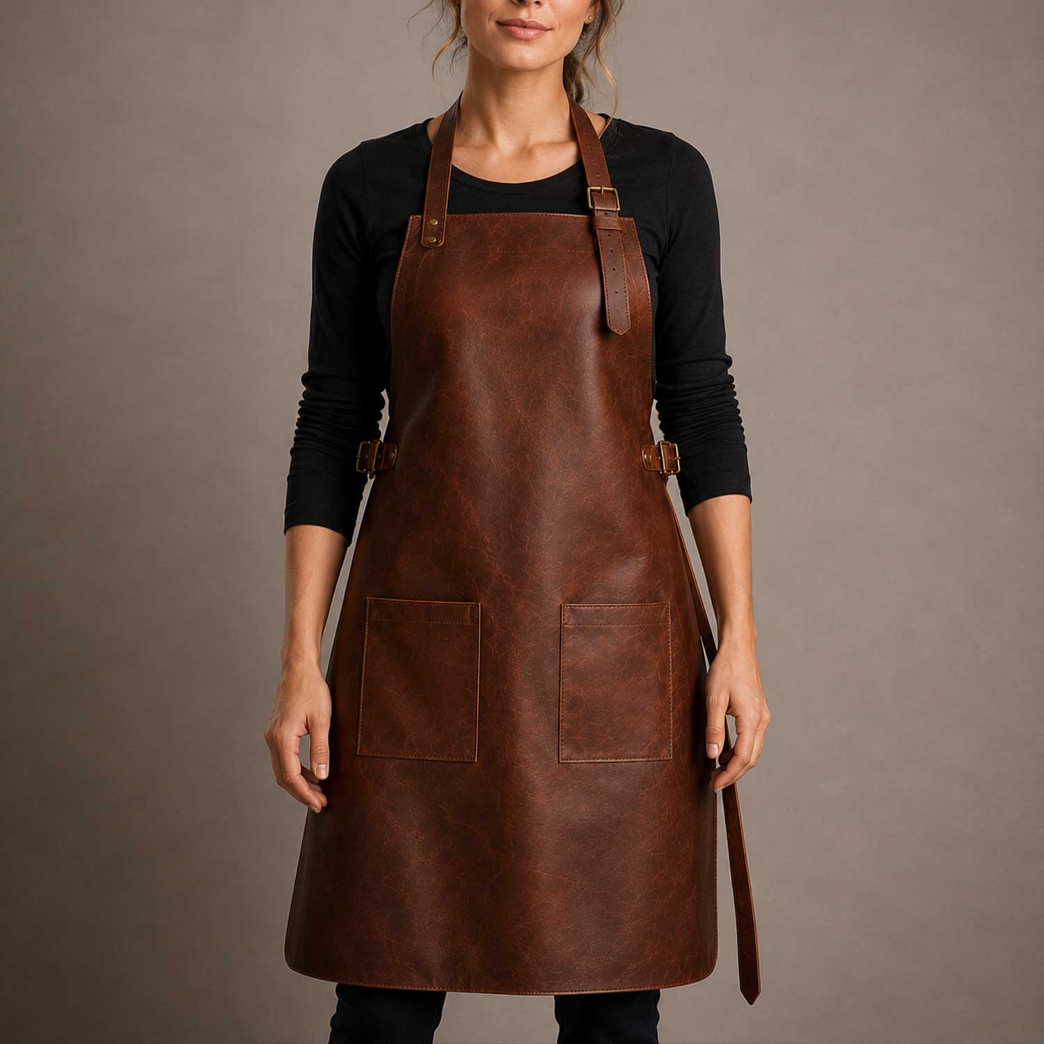 Heavy Duty Full Grain Leather Work Apron for Men and Women